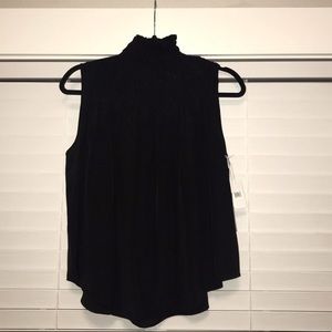 FRAME smocked sleeveless silk blouse